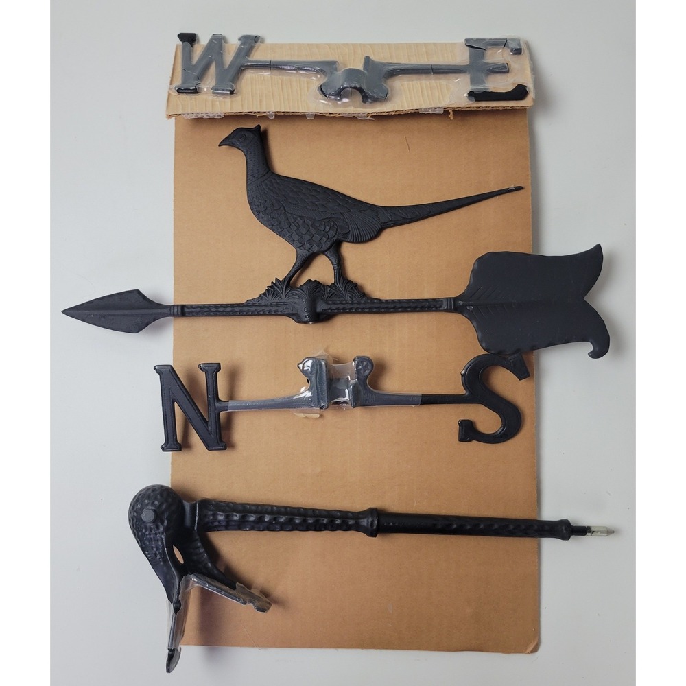Whitehall Pheasant Weathervane WV-70 Vintage 1975 Black Metal 24" New Open Box